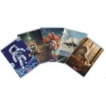 Caiet A5, 48 file, 70g/mp, matematica, colturi rotunjite, motiv megamix 2, herlitz