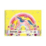 Blocnotes A4 Drasca Unicorn, 20 file, 140g, cu spirală, 29,7x21 cm