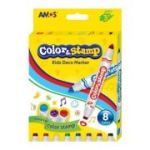 Carioca 8 culori AMOS Color Stamp CS8P, 2 capete
