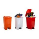 Suport instrumente de scris ARK 1760, model pubelă cu pedală, plastic, diverse culori