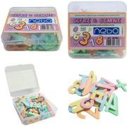 Cifre si semne din plastic, culori pastel, 90 buc/set - NEBO