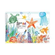 Blocnotes cu spirală Drasca Sea World, A4, 140g, 20 file, 29,7x21 cm