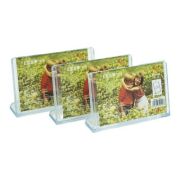 Suport cărți de vizită, etichete preț și carduri masă, plastic transparent, 90x60 mm, landscape