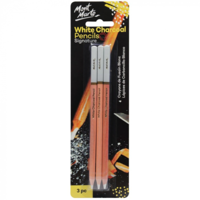 Creioane carbune alb Mont Marte, 3 buc/set