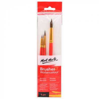 Pensule Gallery Watercolour Mont Marte 4/set