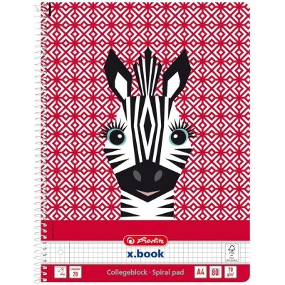 caiet cu spira A4 80 file matematica 70 g/mp, zebra, herlitz
