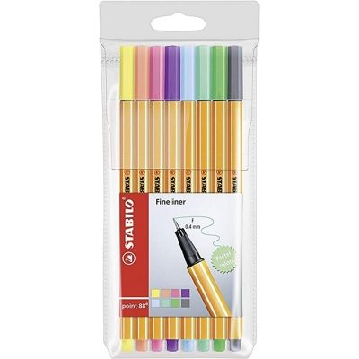 Liner point 88 0.4 mm Stabilo set 8 culori pastel