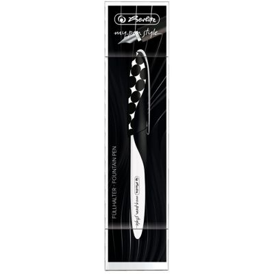 Stilou My.Pen, penita M, motiv Just Black, cutie eleganta din plastic, Herlitz