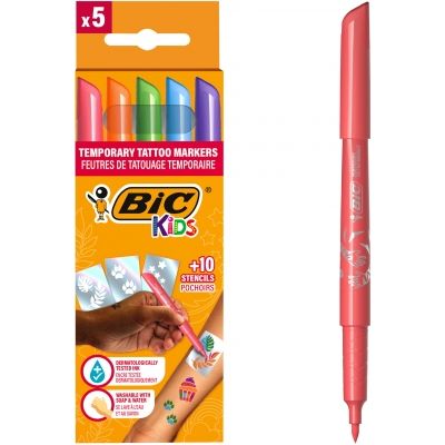 Tatuaje temporare BIC Kids 5 markere + 10 sabloane Bl/15