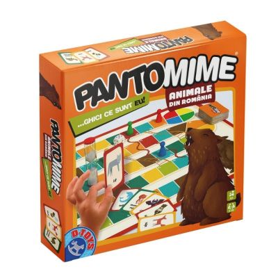 Joc de societate D-Toys Pantomime - Animale din România, 2-16 jucători, 4+ ani, 55 cărți de joc