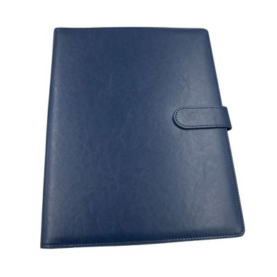 Mapa conferință A4, imitație piele, albastru, cu clipboard și închidere magnetică