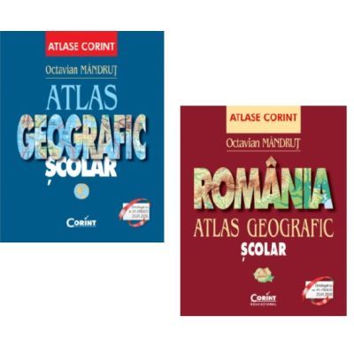 Pachet Atlas geografic scolar General si Atlas geografic scolar Romania - Octavian Mandrut