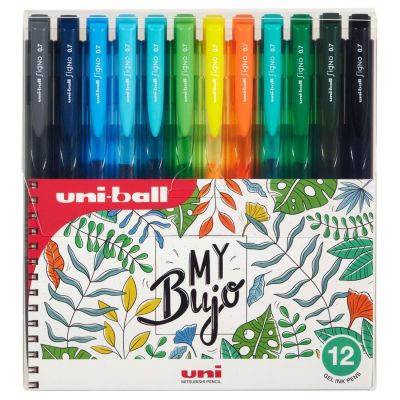 Pix cu gel Uni-ball Signo My Bujo UMN-155N, 0.7mm, cu mecanism, set 12 culori